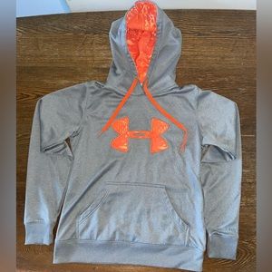 Under Armour Grey and Orange Pullover Hoodie